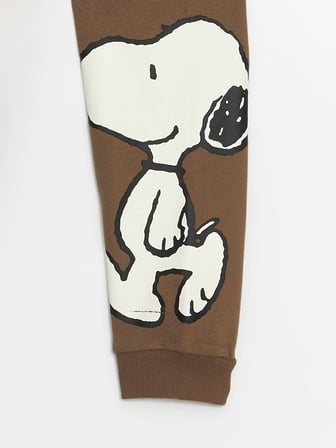 LCW Kids Kahverengi Beli Lastikli Kalın Snoopy Baskılı Erkek Çocuk Jogger Eşofman Altı