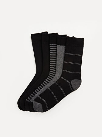 LCW ACCESSORIES Karişik Çizgili Bambu Erkek Soket Çorap 5'li