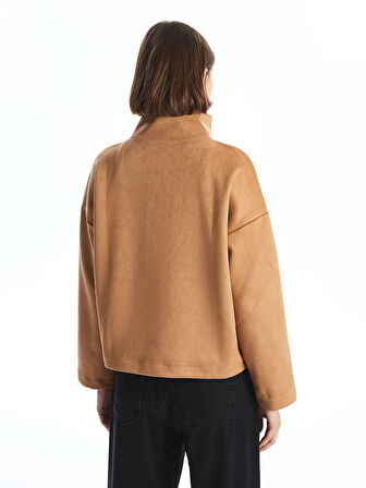 Dik Yaka Düz Oversize Kadın Sweatshirt_W4DN15Z8-DXZ_8684146022496_M
