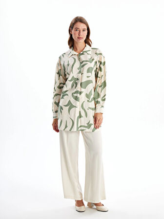 LCW Modest EKRU Desenli Kadın Gömlek Tunik