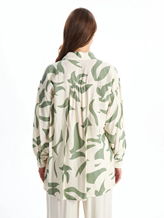 LCW Modest EKRU Desenli Kadın Gömlek Tunik