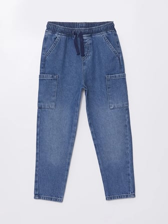 LCW Kids İNDİGO Beli Lastikli Basic Erkek Bebek Jean Pantolon