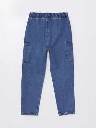 LCW Kids İNDİGO Beli Lastikli Basic Erkek Bebek Jean Pantolon