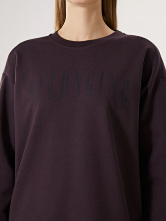 Bisiklet Yaka Baskılı Kadın Sweatshirt_W4LC19Z8-JTW_8684146087136_S