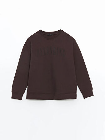 Bisiklet Yaka Baskılı Kadın Sweatshirt_W4LC19Z8-JTW_8684146087143_M