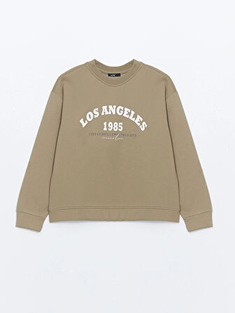 Bisiklet Yaka Los Angeles Baskılı Oversize Kadın Sweatshirt_W4LC09Z8-H7L_8684146105274_M