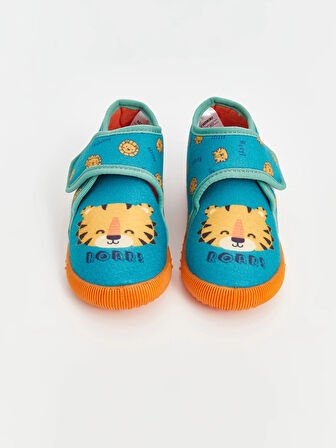 LCW STEPS Yeşil Baskılı Erkek Bebek Ev Ayakkabısı