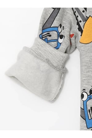 LCW baby Bisiklet Yaka Uzun Kollu Baskılı Erkek Bebek Sweatshirt