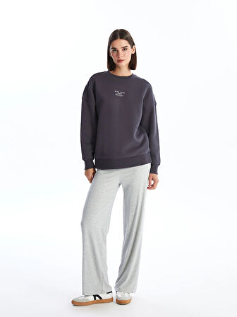 LCW Vision Gri Beli Lastikli Düz Kaşkorse Kadın Pantolon