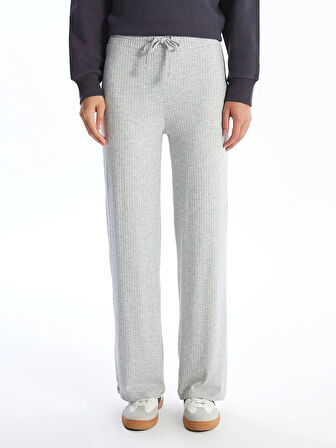 LCW Vision Gri Beli Lastikli Düz Kaşkorse Kadın Pantolon