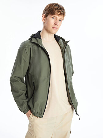 LCW Casual HAKİ Standart Kalıp Kapüşonlu Erkek Mont