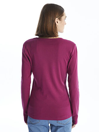 LCWAIKIKI Classic Mürdüm Bisiklet Yaka Kadın Body