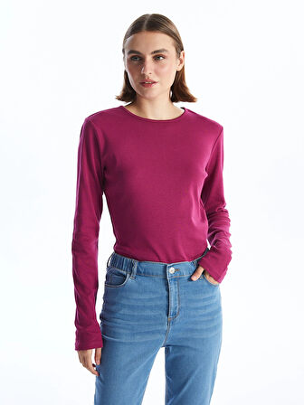 LCWAIKIKI Classic Mürdüm Bisiklet Yaka Kadın Body