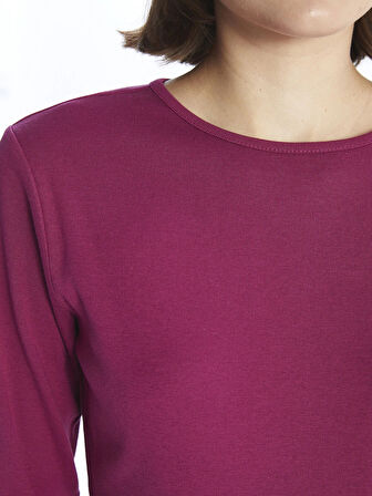 LCWAIKIKI Classic Mürdüm Bisiklet Yaka Kadın Body