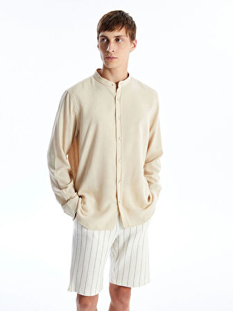 LCW Vision Bej Regular Fit Uzun Kollu Erkek Gömlek