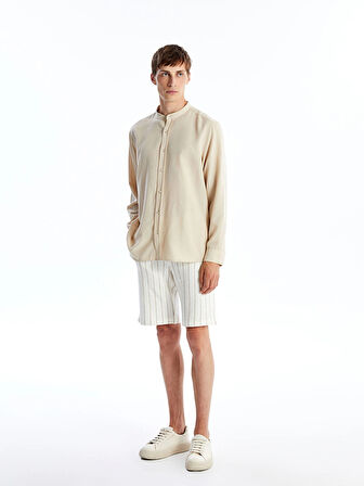 LCW Vision Bej Regular Fit Uzun Kollu Erkek Gömlek