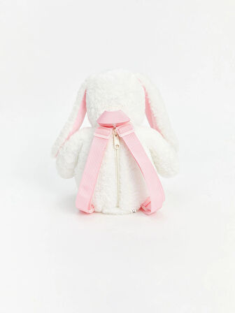 LCW ACCESSORIES Ekru Tavşan Figürlü Kız Çocuk Pelüş Sırt Çantası