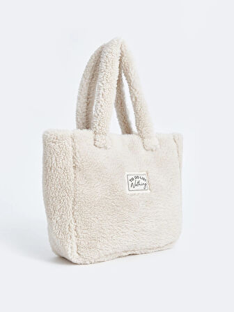 LCW ACCESSORIES Ekru Pelüş Kız Çocuk Kol Çantası