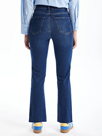 LCW Jeans Indigo Crop Flare Kadın Jean Pantolon