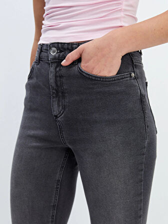 LCW Jeans GRİ Mars Flare Kadın Jean Pantolon
