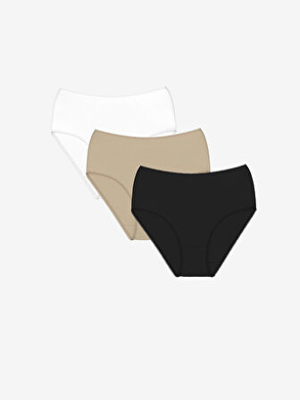 LCW DREAM Siyah Düz Klasik Külot 3'lü Paket