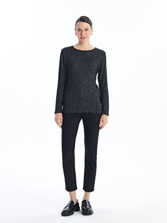 LCWAIKIKI Classic Siyah Bisiklet Yaka Kadın Tişört