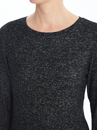 LCWAIKIKI Classic Siyah Bisiklet Yaka Kadın Tişört