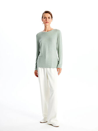 LCWAIKIKI Classic Yeşil Bisiklet Yaka Kadın Tişört