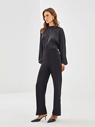 LCWAIKIKI Classic Siyah Standart Fit Kadın Pantolon