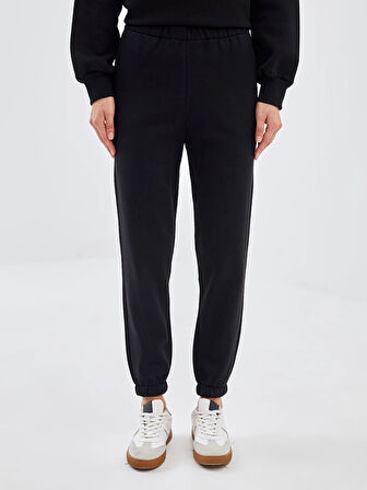LCW Vision Siyah Beli Lastikli Kadın Kalın Jogger Eşofman Altı