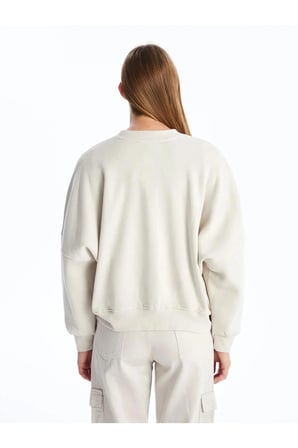 LCW VisionGri Kolej Yaka Oversize Kadın Kalın Fermuarlı Sweatshirt