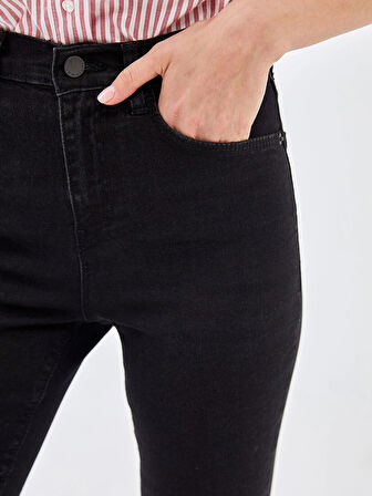 LCW Jeans Siyah Jüpiter Süper Skinny Fit Kadın Jean Pantolon