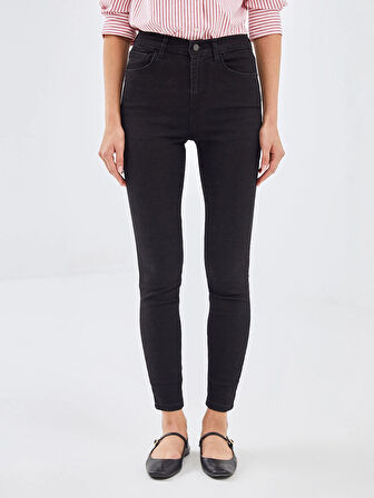 LCW Jeans Siyah Jüpiter Süper Skinny Fit Kadın Jean Pantolon