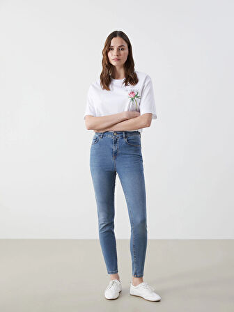 LCW Jeans Indigo Jüpiter Süper Skinny Fit Kadın Jean Pantolon