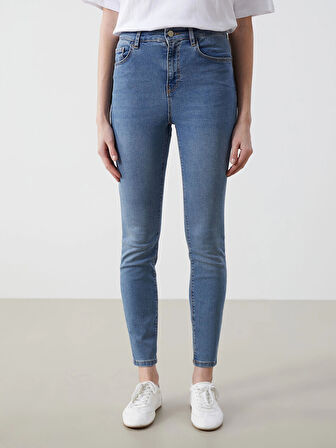 LCW Jeans Indigo Jüpiter Süper Skinny Fit Kadın Jean Pantolon
