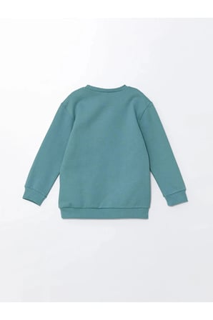 LCW Kids Bisiklet Yaka Kalın Baskılı Erkek Bebek Sweatshirt