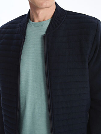 LCWAIKIKI Classic LACİVERT Standart Kalıp Kolej Yaka Erkek Triko Mont