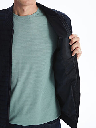 LCWAIKIKI Classic LACİVERT Standart Kalıp Kolej Yaka Erkek Triko Mont