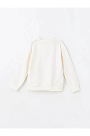 LCW Kids Ekru Bisiklet Yaka Kız Çocuk Kalın Sweatshirt 2'li