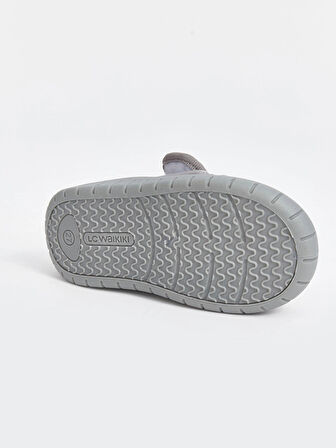 LCW STEPS Gri Cırt Cırtlı Kadife Erkek Bebek Panduf