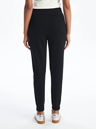 XSIDE Siyah Beli Lastikli Jogger Kadın Kalın Eşofman Altı