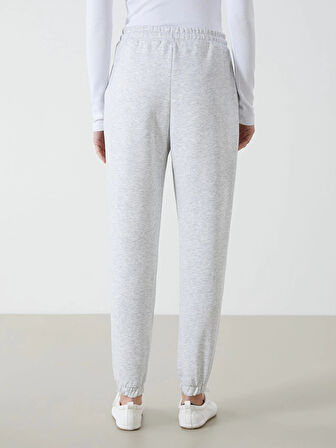 XSIDE ACTIVE Gri Baskılı Kadın Kalın Jogger Spor Eşofman Altı