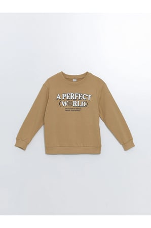 Lcw Bisiklet Yaka Baskılı Uzun Kollu Erkek Çocuk Sweatshirt