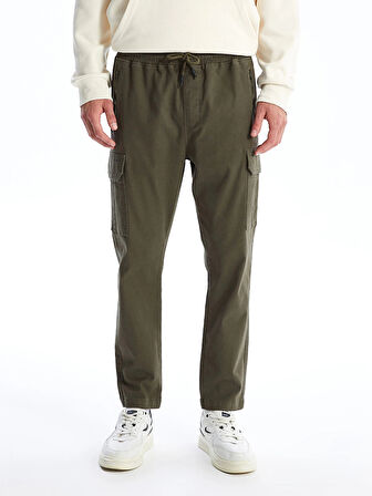 XSIDE HAKİ Standart Kalıp Gabardin Erkek Kargo Pantolon