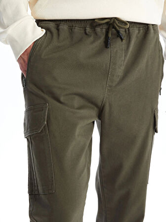 XSIDE HAKİ Standart Kalıp Gabardin Erkek Kargo Pantolon