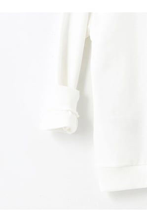 Beyaz Bisiklet Yaka Kız Çocuk Sweatshirt