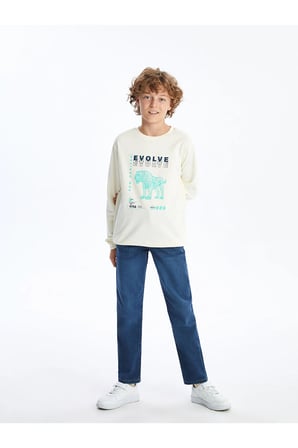 Bisiklet Yaka Erkek Çocuk Sweatshirt