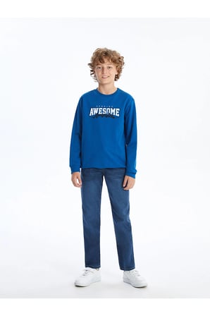 Bisiklet Yaka Erkek Çocuk Sweatshirt