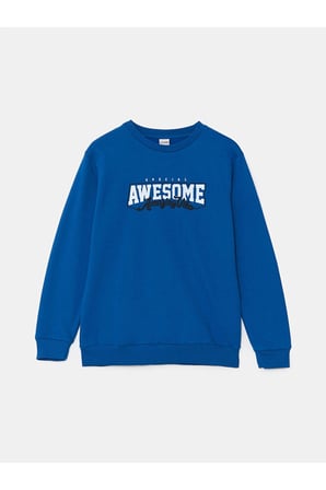 Bisiklet Yaka Erkek Çocuk Sweatshirt