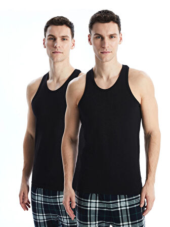 LC WAIKIKI Siyah U Yaka Penye Erkek Atlet 2'li